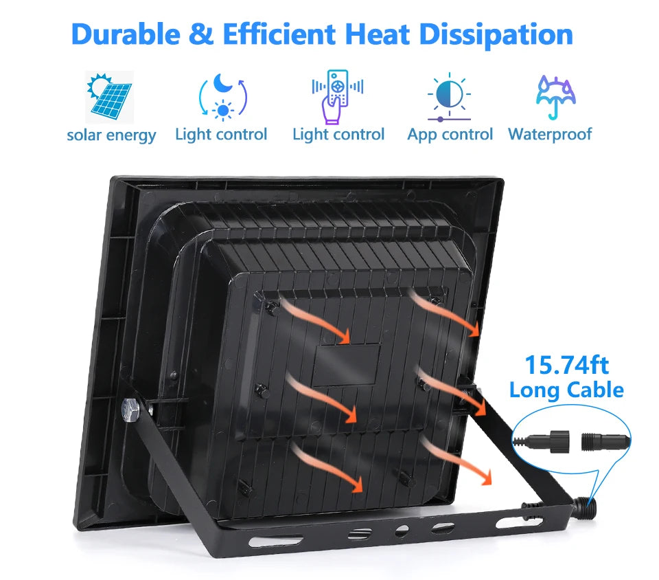 Outdoor Solar Lamps LED Lights Garden Lighting Floodlight IP67 Waterproof Stairs Wall Solar Light Dimming remote Control 3 model