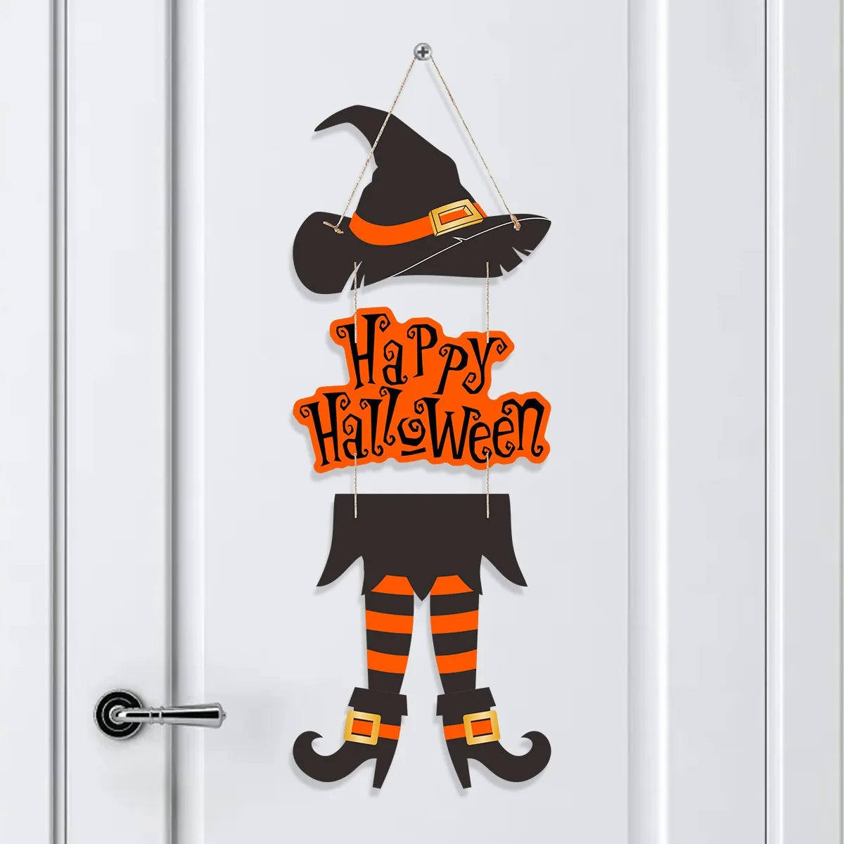 Halloween Witch Leg Hat Door Sign Ghost Festival Party DIY Door Pendant Trick Or Treat Kids Favors Happy Halloween Day 2025