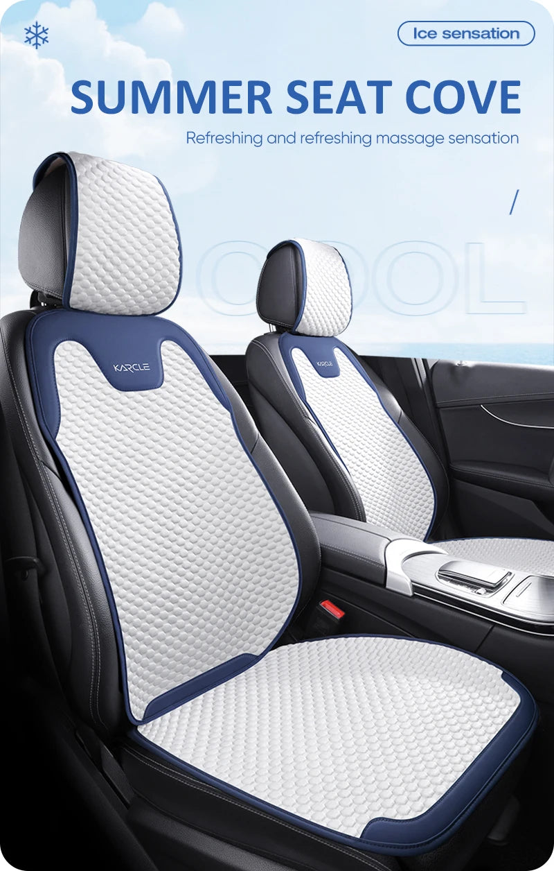 Universal Ice Silk Summer Car Seat Covers Breathable Car Seat Covers Full Set Sweat Absorption Auto Seat Cushion Car Accessories
