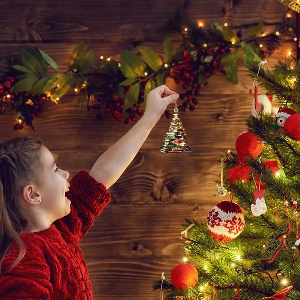 Christmas Ornament Mountain Of Book Christmas Tree Hanging Pendant 2025 Happy New Year Decor 2024 Merry Christmas Decoration