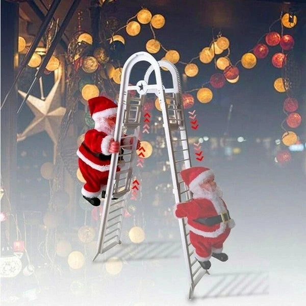Funny Electric Santa Claus Climb Up and Down Climbing Santa With Light Music For Home Shop Xmas Wall Window Hanging Decor