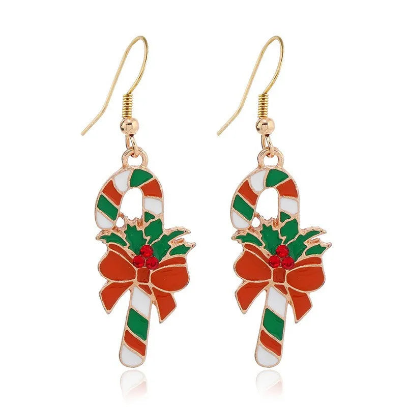Fashion Christmas Tree Drop Earrings Small Bell Snowflake Earings for Women Cute Bowknot Dangle Earring New Year Gift Brincos