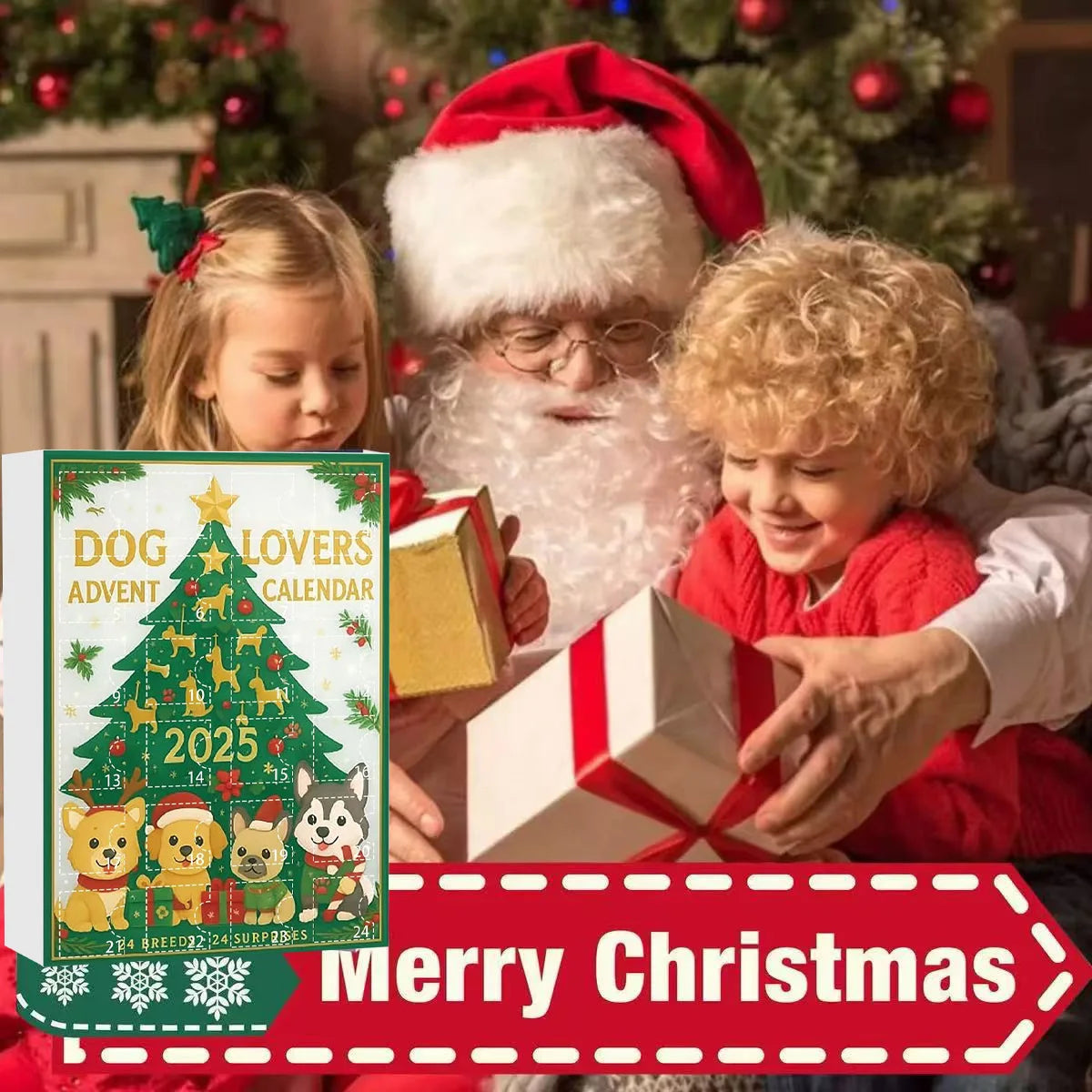 Dog Lovers Advent Calendar 24 Days Dogs Countdown Animal Advents Calendars Puppy-Themed Christmas Gift Set Holiday Gift