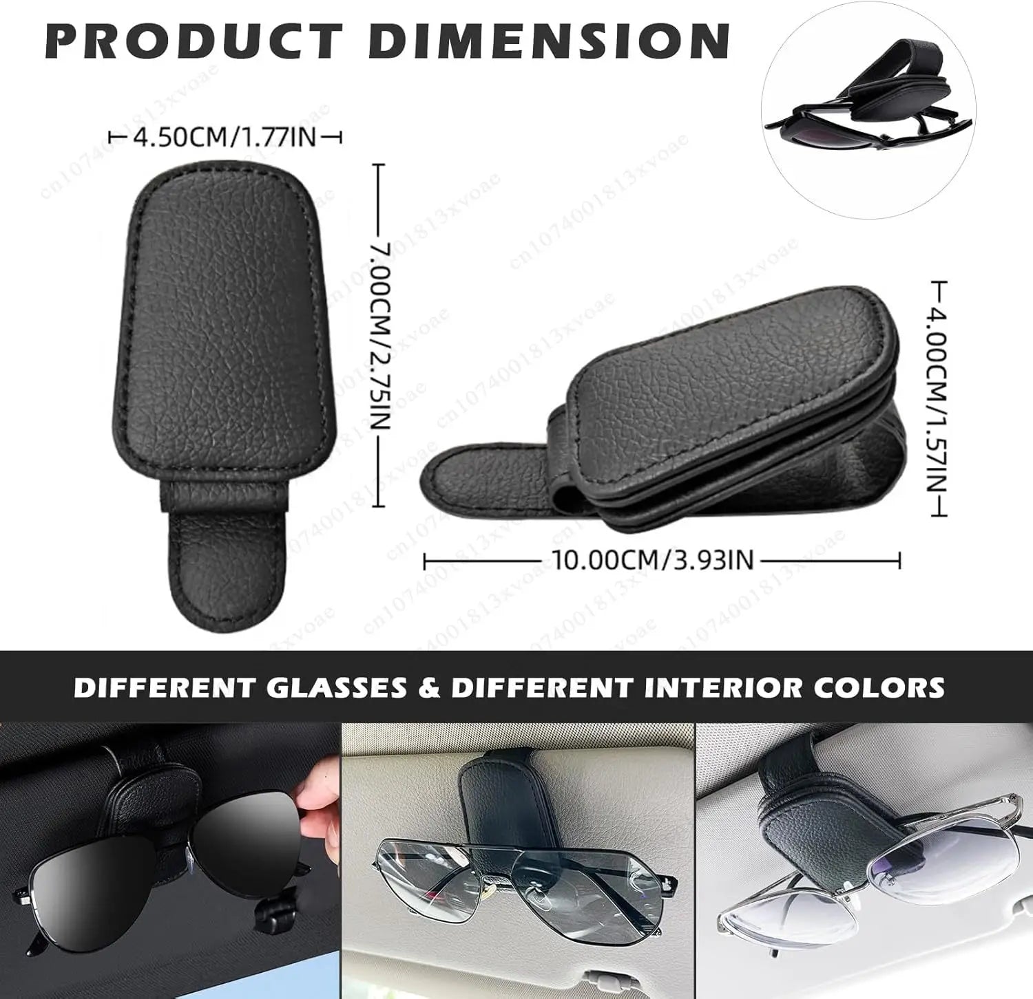 Sunglasses Holder Is Suitable for Car Sun shades Magnetic Leather Sunglasses Clip and Ticket Clip Car Sunshade Accessories