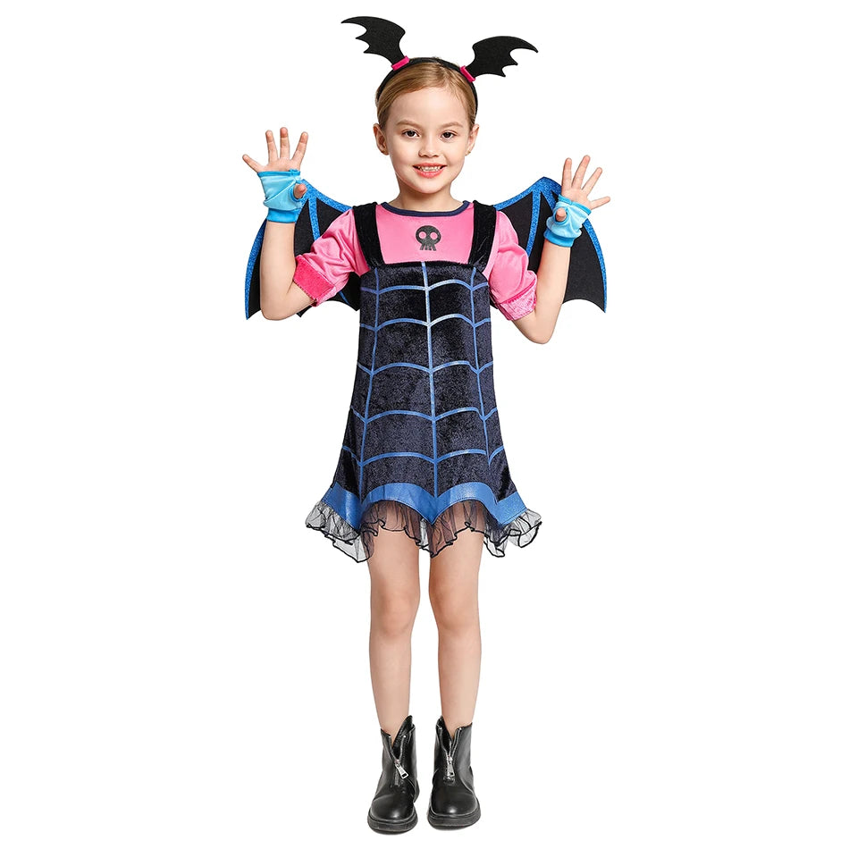Vampirina Cosplay Dress Girl Kids Princess Clothes Charms Dress Up Christmas Halloween Costume Children Carnival Party
