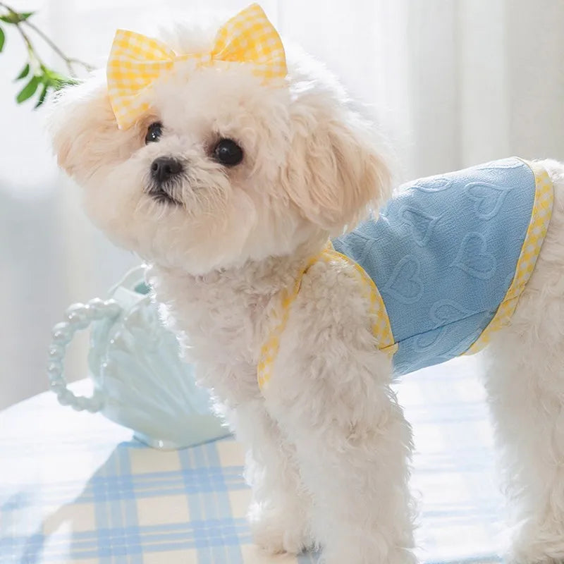 Puppy Summer Clothes Suspender Vest for Small Dogs 2025 Dog Clothing Chihuahua Dog Cooling Vest Love Relief Girls Dog T-Shirt