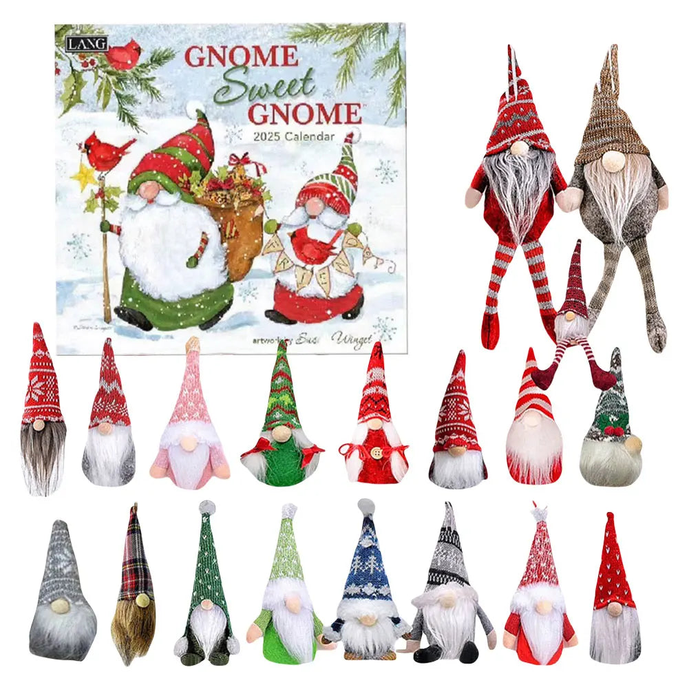 24 Days Christmas Gnome Holidays Advent Calendar Gnome Dolls Plush Toy 2024 Xmas Countdown Calendar New Year Holidays Gifts Box