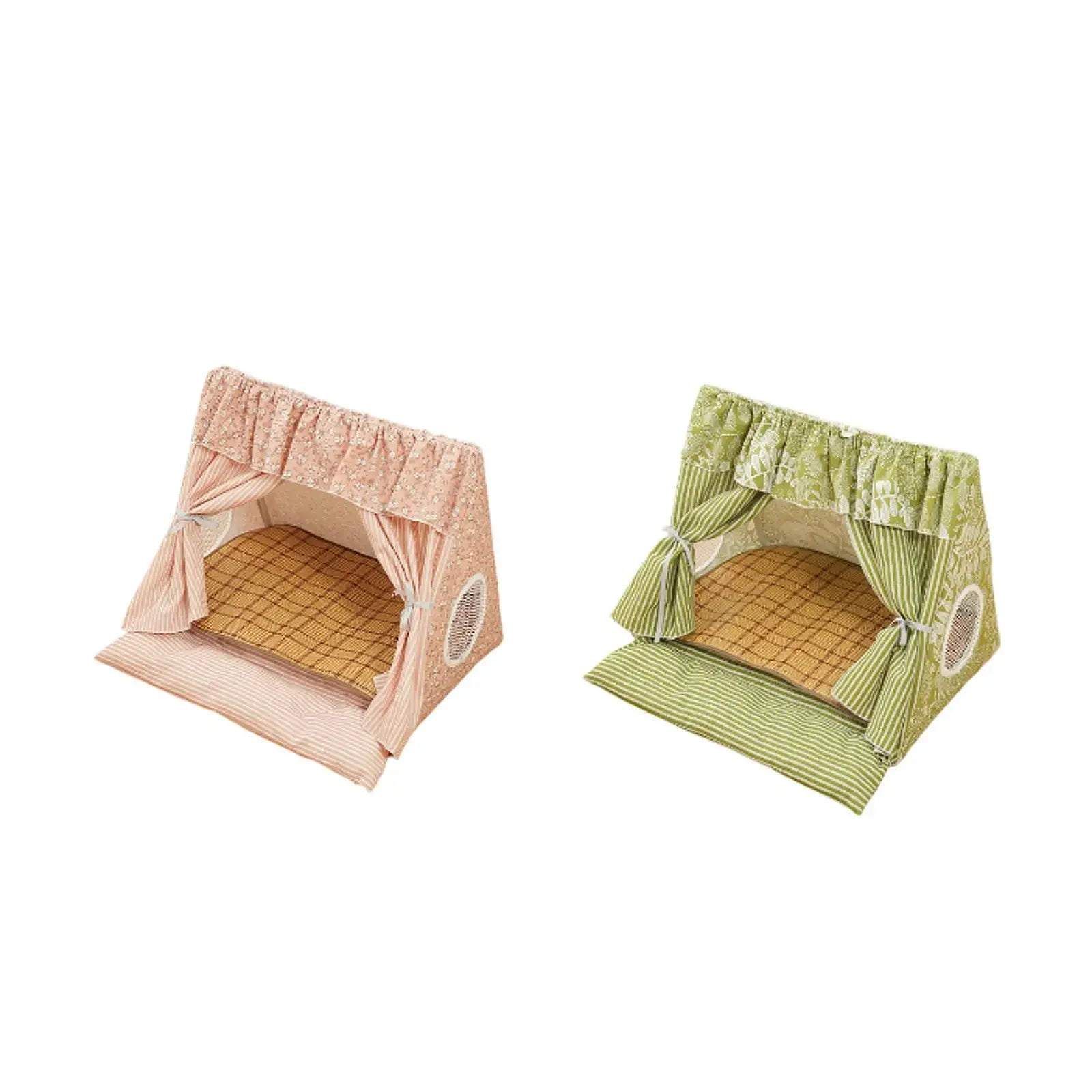 Cute Cat Tent House Removable Clean Dog Tent Bed Breathable Cool Cats Summer Cave Large Space Puppy Kitten House Pet Accessories