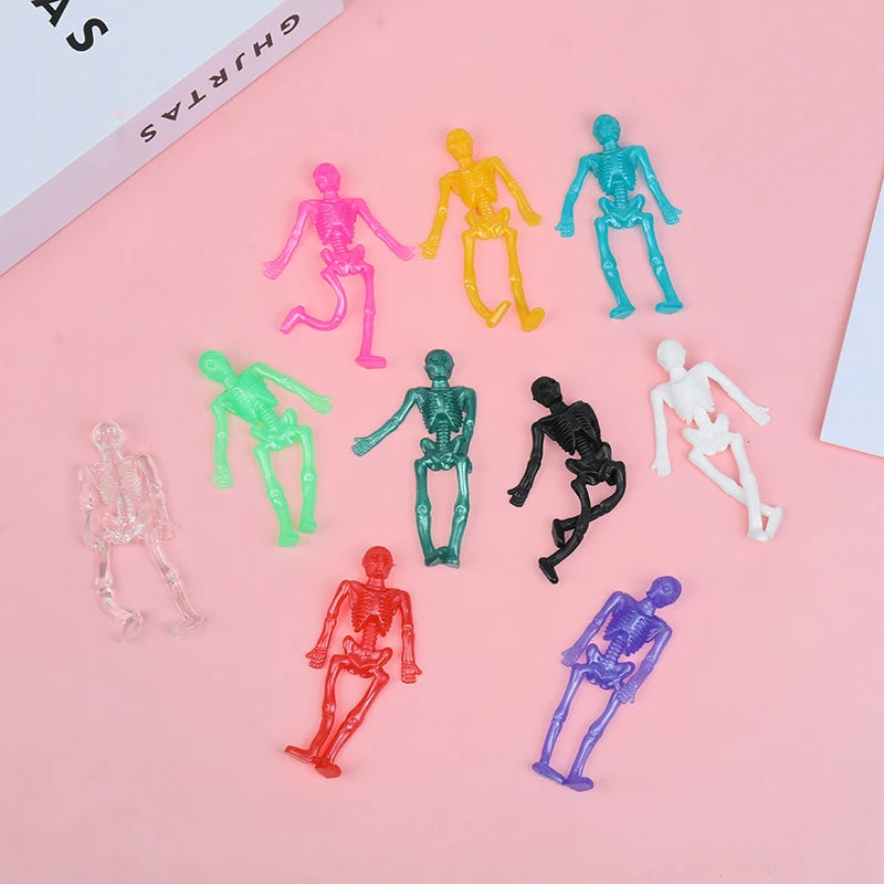 10/20/30pcs Halloween Stretchy Skeleton Trick or Treat Gift Fun Sticky Toy Kids Halloween Party Favors Goody Bag Pinata Fillers