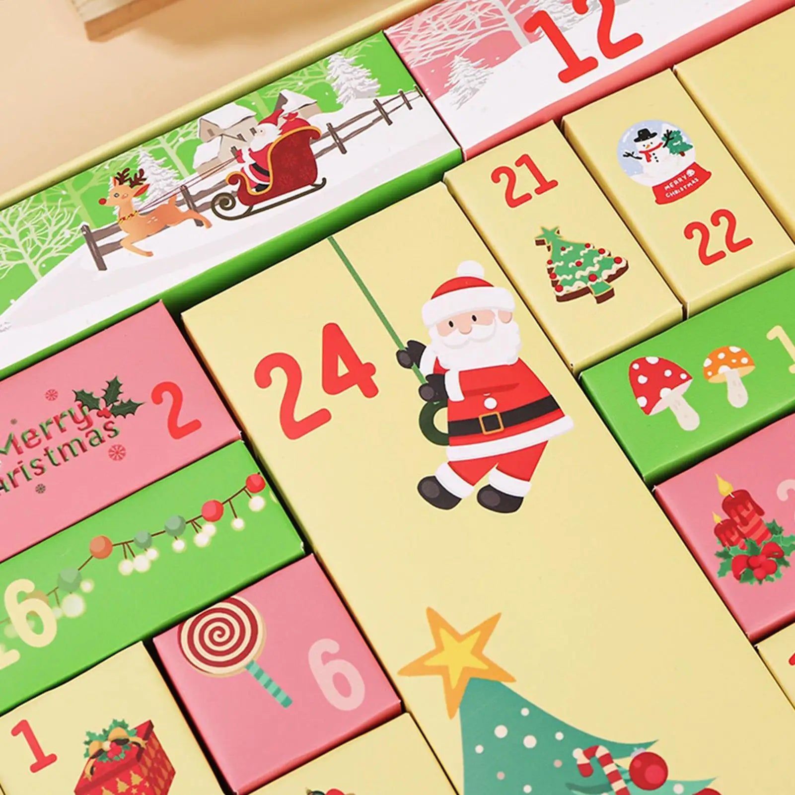 2025 Empty Advent Calendar Box 24 Days DIY Christmas Countdown Calendar Box Fillable Holiday Case for Candy Jewelry Small Gifts