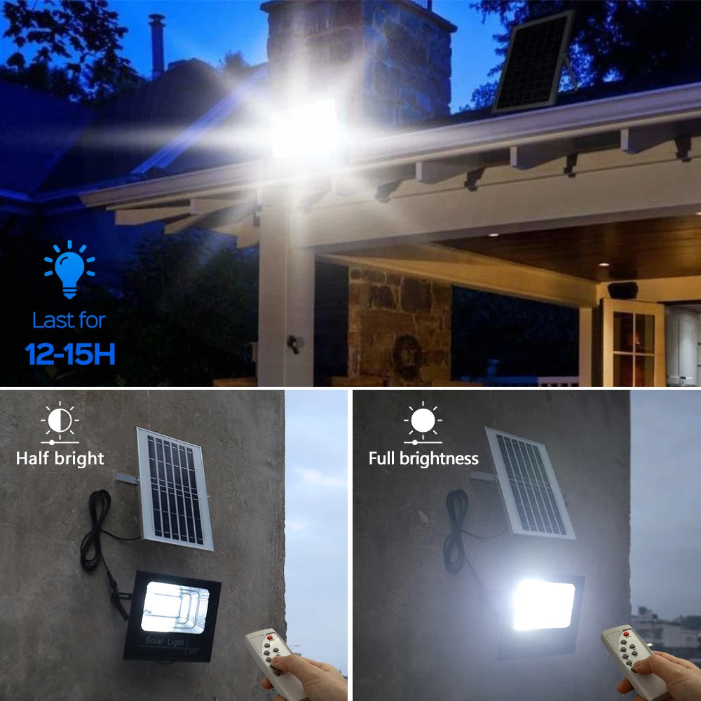 Outdoor Solar Lamps LED Lights Garden Lighting Floodlight IP67 Waterproof Stairs Wall Solar Light Dimming remote Control 3 model