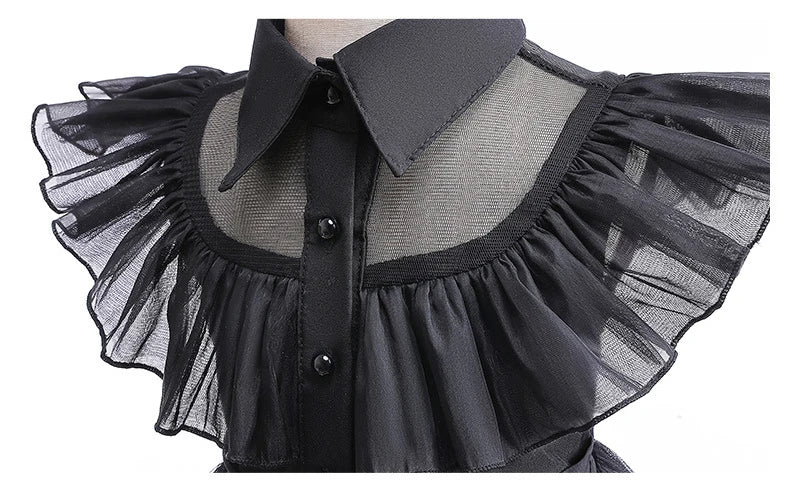 1-6 Years Children Dress For Girl Costume 2023 New Vestidos For Kids Birthday Party Dresses Black Halloween Cosplay Costumes