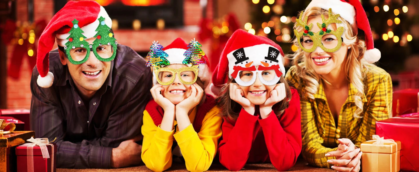 Christmas Glasses Holiday Party Frames Christmas Decoration Accessories Costume Eyeglasses for Christmas Parties Holiday Favors