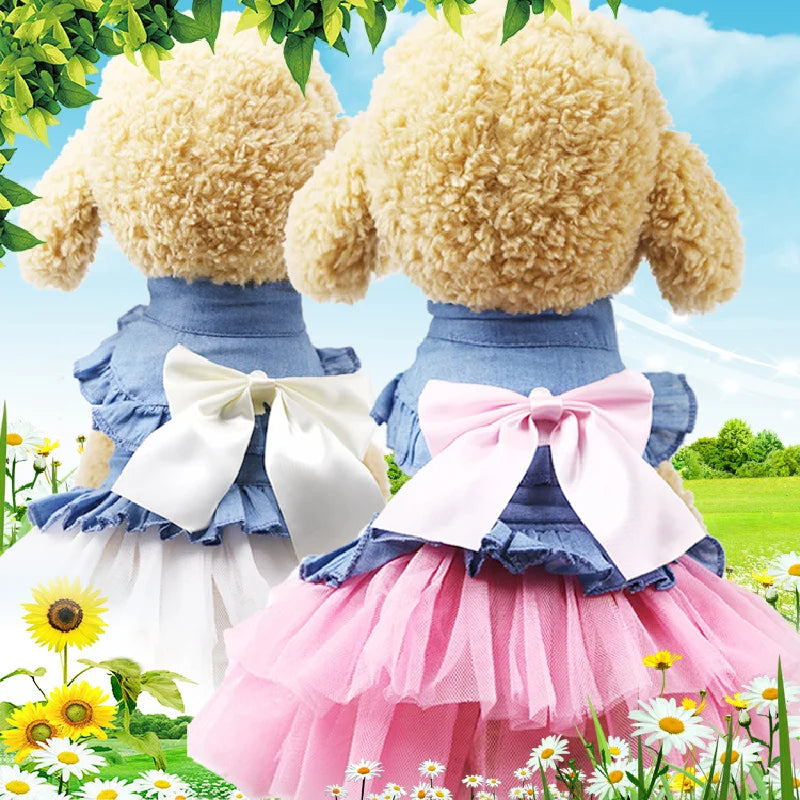 Summer Dog Clothes Pet Dresses for Small Dogs Pomeranian Chihuahua Puppy Kitten Skirt Clothing for Medium Dogs Product Supplies