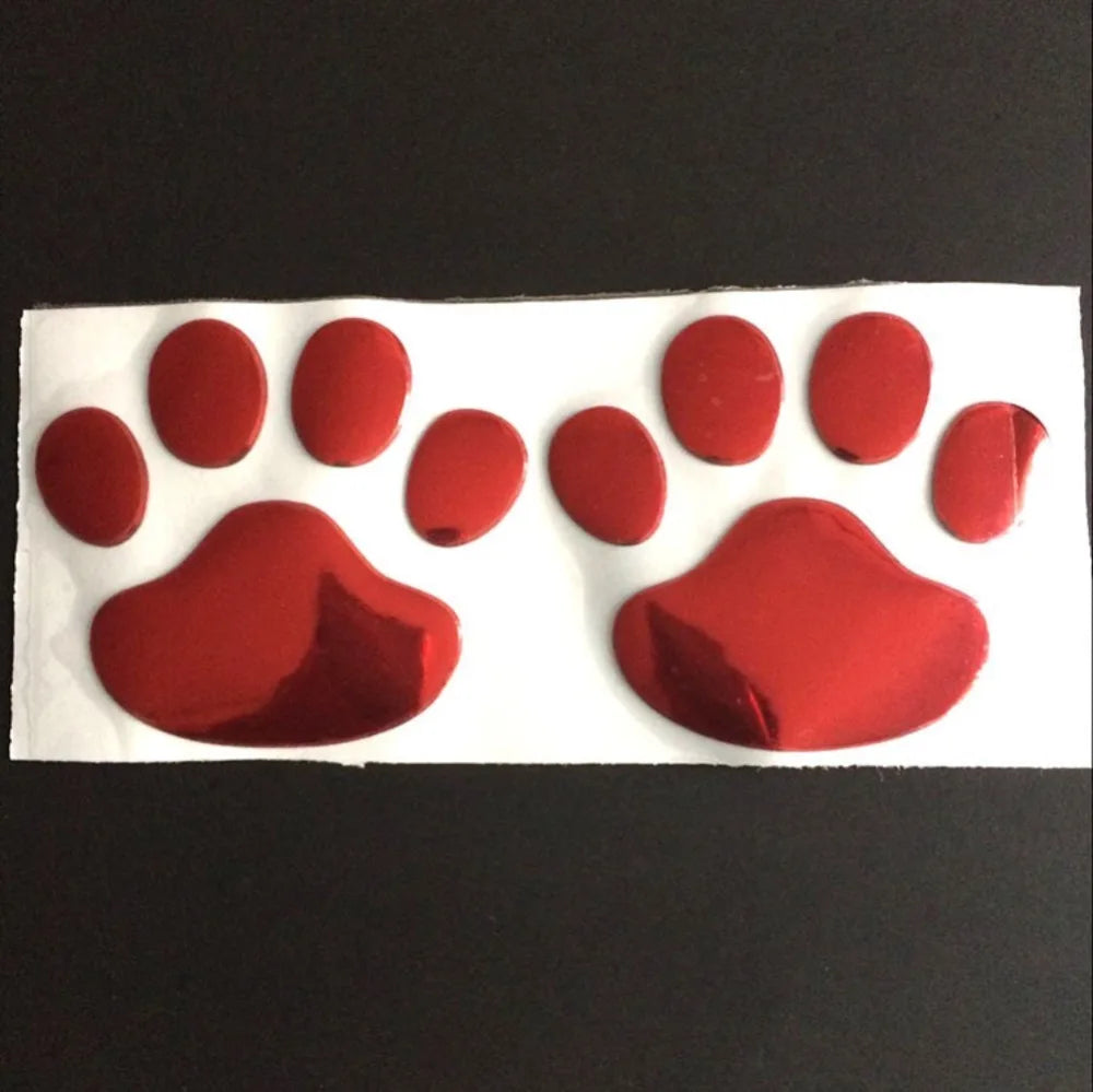2pcs/Set Car PVC Sticker Cool Design Paw 3D Animal Dog Cat Bear Foot Prints Footprint Decal Car Stickers Accessories