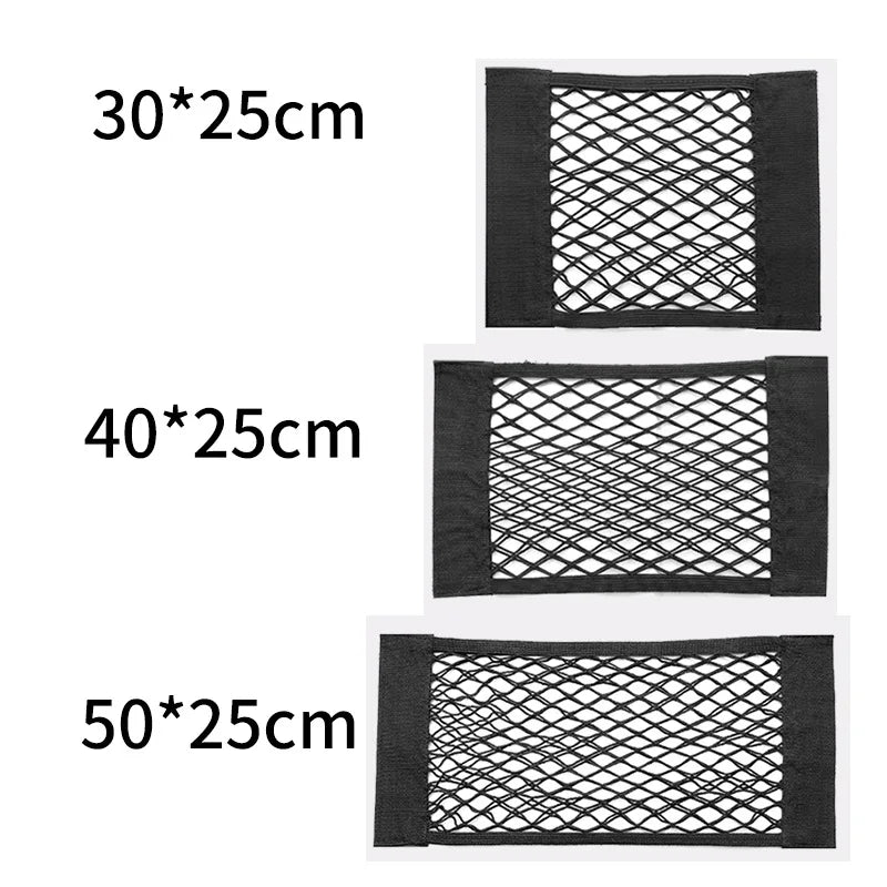 Car Back Rear Trunk Bag Organizer Mesh Net Auto Seat Back Storage Bag Pocket Universal Car Stowing Tidying Elastic String Net