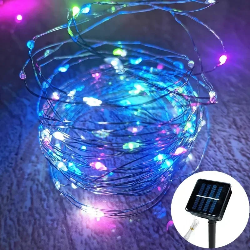 1 Set of Solar Light String OutdoOr Waterproof 8-mode Copper Wire, Fairy Tale Light, Christmas Light, Used for Outdoor Garden