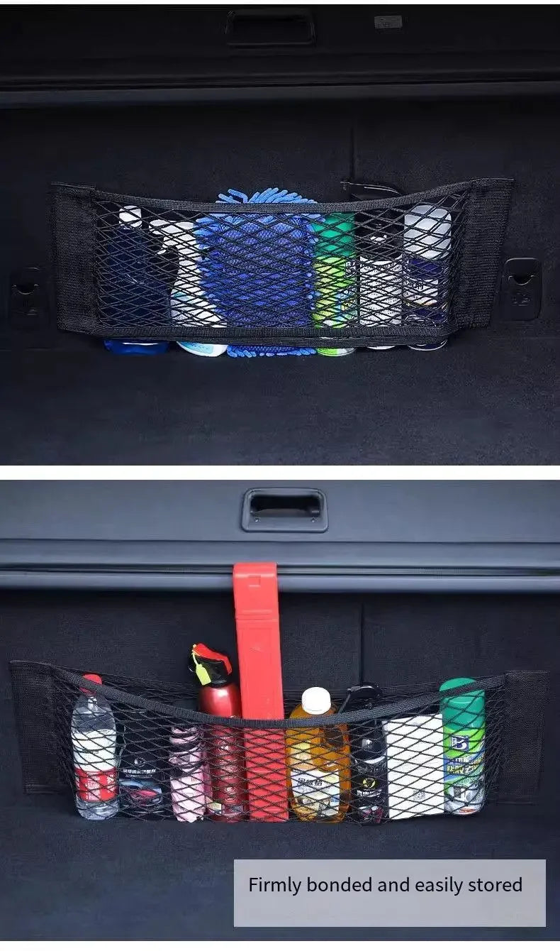 Car Back Rear Trunk Bag Organizer Mesh Net Auto Seat Back Storage Bag Pocket Universal Car Stowing Tidying Elastic String Net