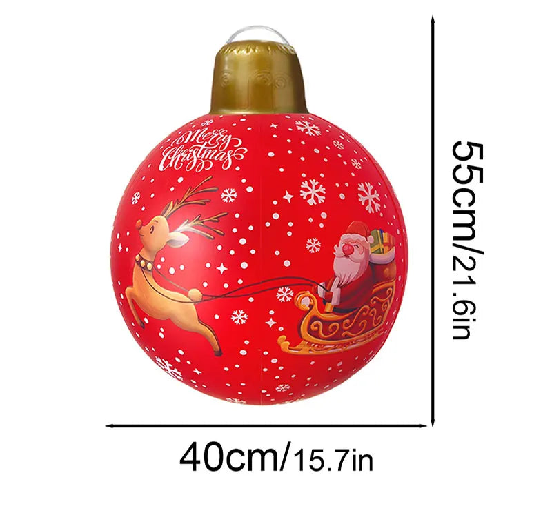 26 Inch Light Up PVC Inflatable Christmas Ball with Light Remote PVC Giant Inflatable Christmas Balls Christmas Decorations Ball