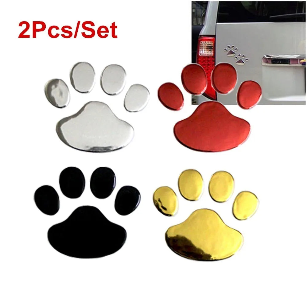 2pcs/Set Car PVC Sticker Cool Design Paw 3D Animal Dog Cat Bear Foot Prints Footprint Decal Car Stickers Accessories