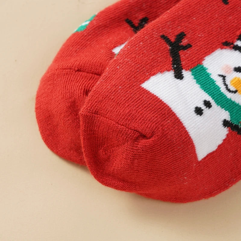 8 Pairs/Set Cute Christmas Socks Cotton Breathable Fashoin Funny Middle Tube Sock Comfortable Casual Warm Winter Gift Socks