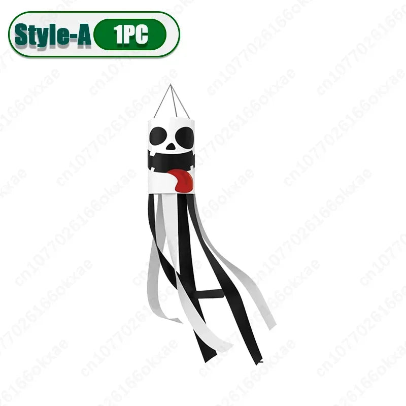20PCS New Halloween Ghost Windsock Flag Waterproof Ghost Flag Patio Party Decoration Ghost Festival Outdoor Decoration Supplies