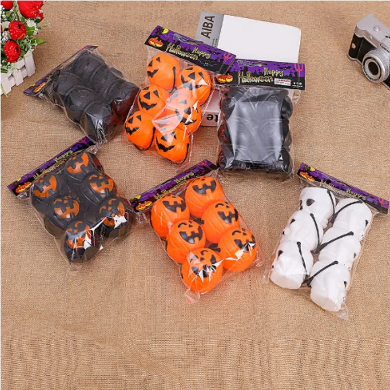 6pcs/set mini Candy Bucket Halloween Pumpkin Package Cute Kid Handle Box Plastic Cosplay Children Costume Party Faver Gift Decor