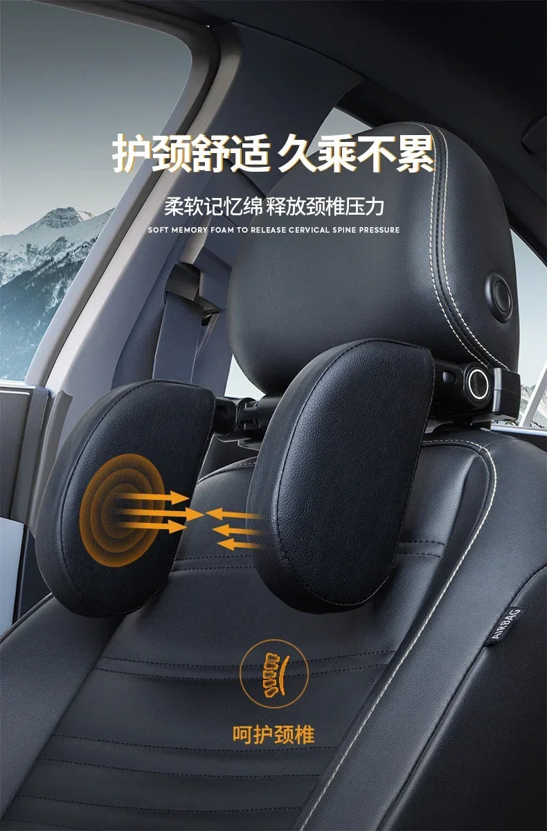 Car Neck Headrest Pillow Cushion Seat Memory Foam Pad Sleep Side Head Telescopic Support on Cervical Spine for Adults Child