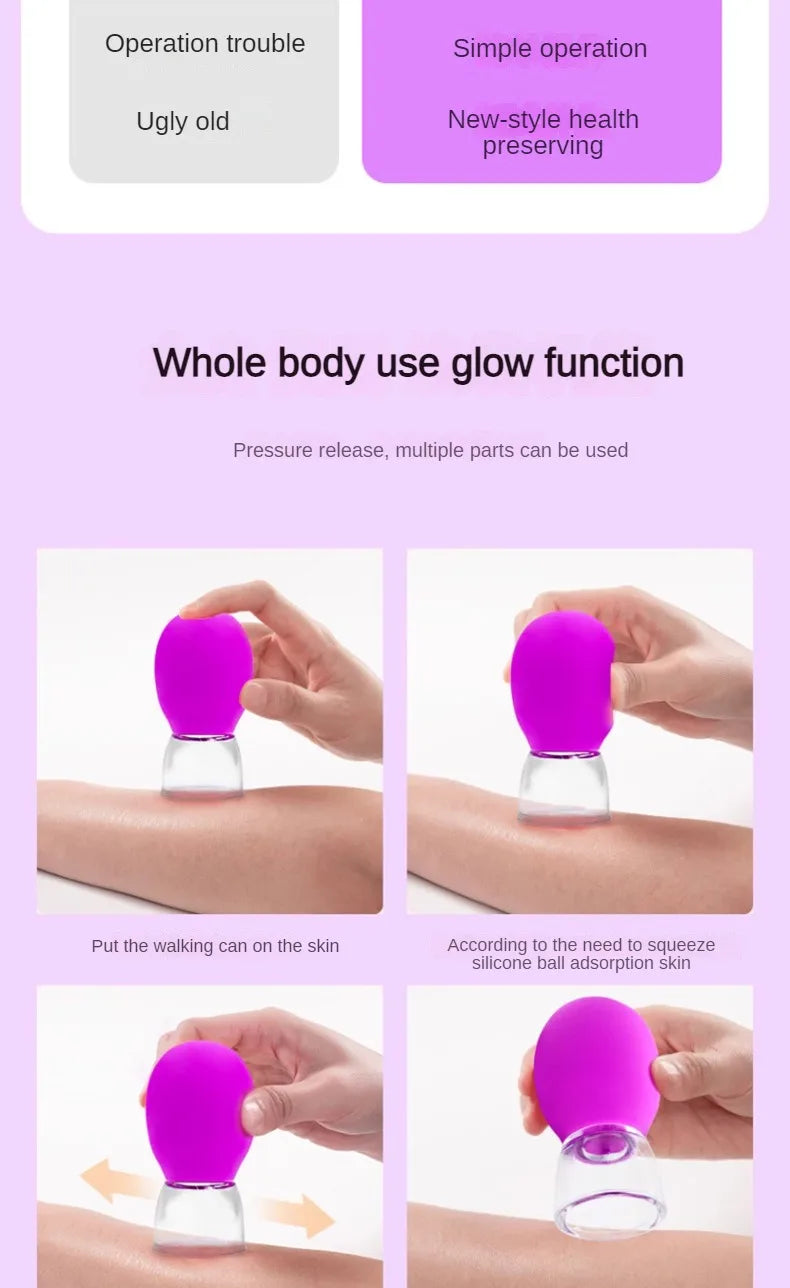 1/5/10pcs Silicone Massage Cupping For Body Face Neck Eye Cellulite Massager Vacuum Tank Body Facial Care Anti-aging Beauty Tool