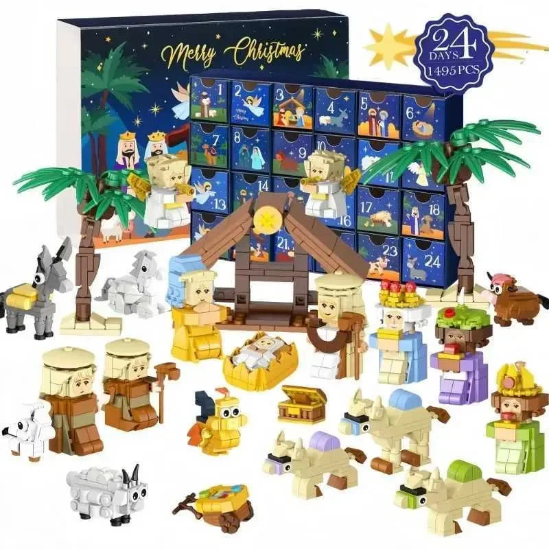 Nativity Advent Calendar 2025 Building Blocks - 24 Days Christmas Countdown Toy for Kids 6-12, Christian Religious Educational