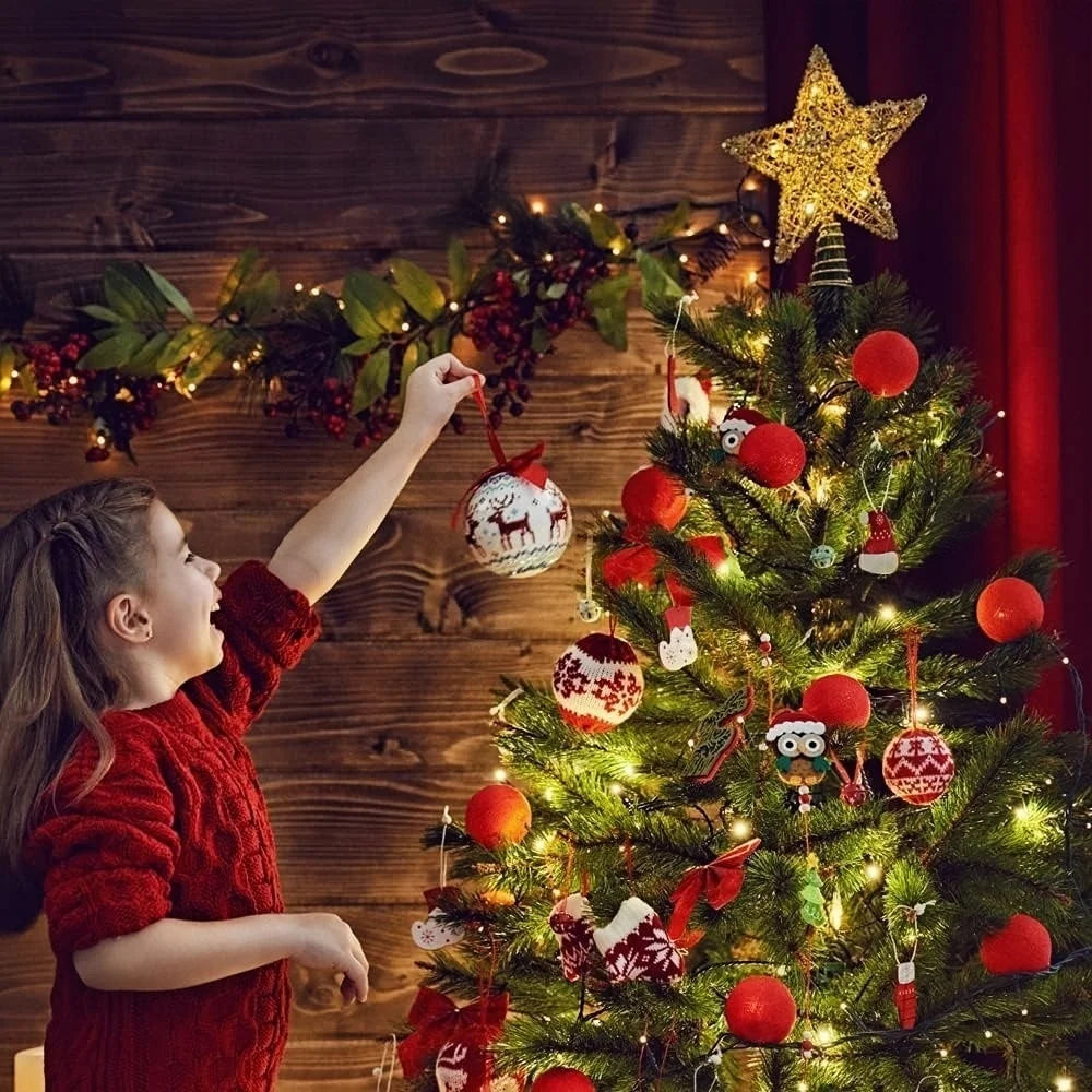 Iron Glitter Christmas Tree Topper Star With Led Copper Wire Lights Merry Christmas Tree Decor For Home Navidad Ornaments