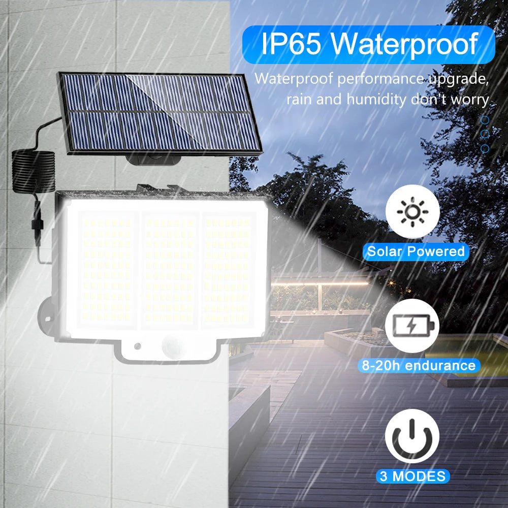 Solar Lights Outdoor Garden 200/288LED Solar Security Light Motion Sensor 3 Mode Waterproof Solar Powered Flood Lamp Yard Garage