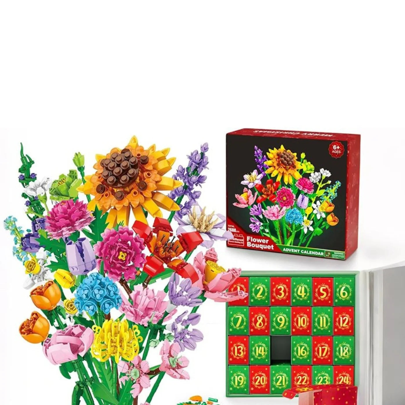 Bouquet Building Block Advent Calendar Christmas Count Down DIY Lego Advent Calendars for Adult Kids Gift Home Decoration2026