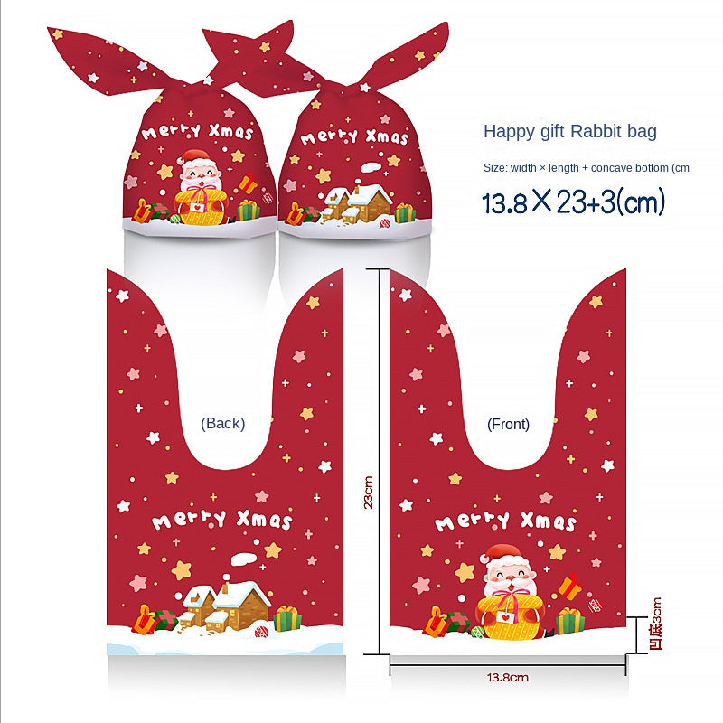 50PCS Santa Claus Snowman Candy Bags Christmas Plastic Gift Bag Merry Christmas Decorations Noel Gifts New Year