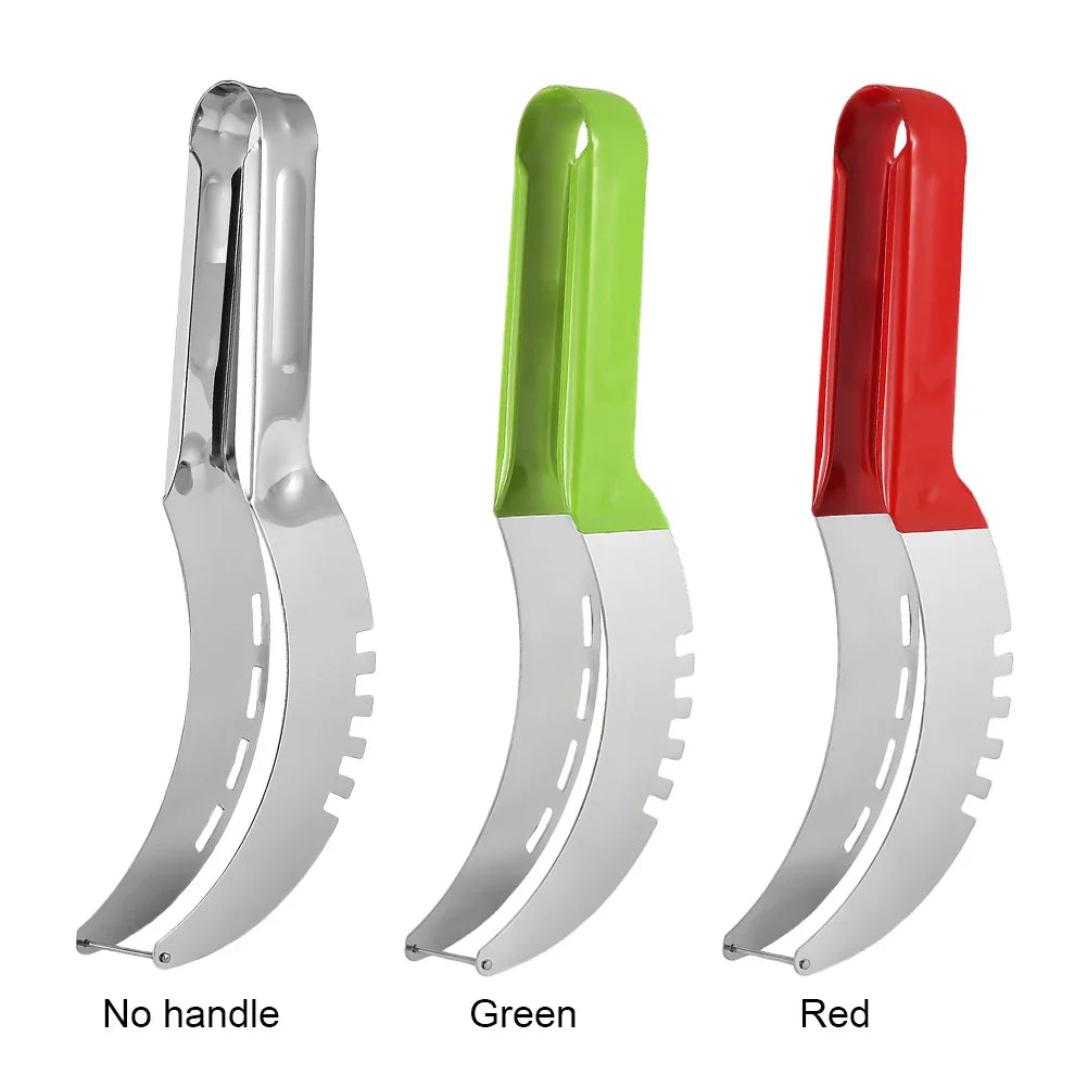 Stainless Steel Safe Efficient Watermelon Slicer Server with Non-Slip Handle Fruit Divider Watermelon Slicer Cutter Fruit Tools