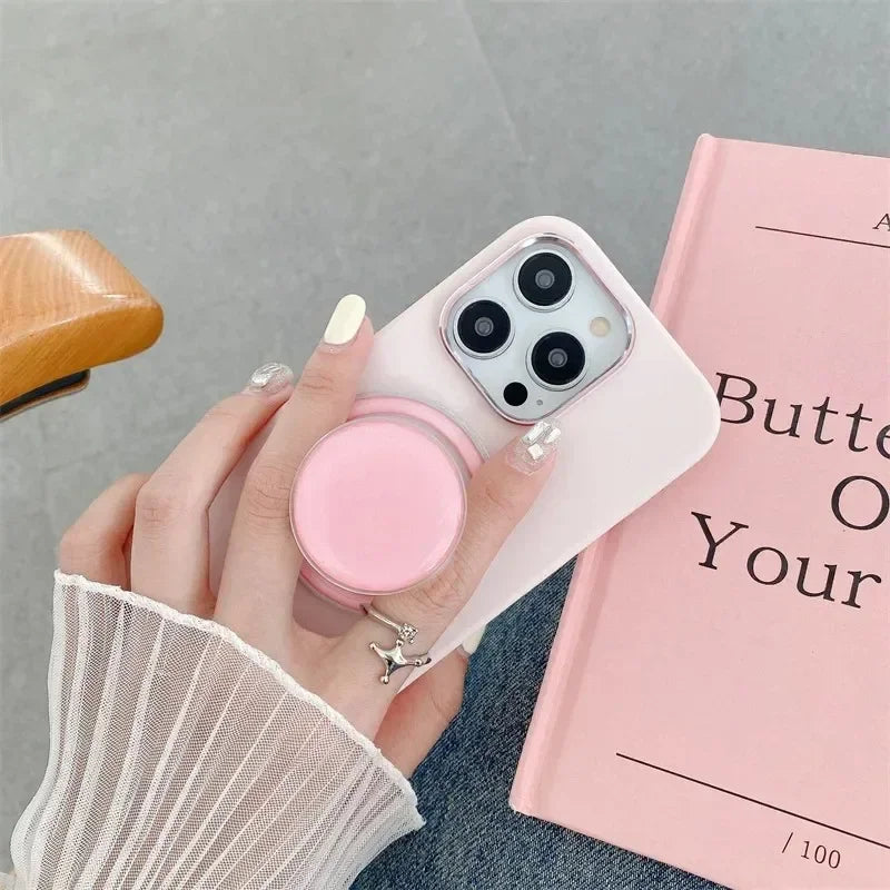 Magnetic Folding Mobile Phone Grip Holder Socket Pocket Support for IPhone 16 15 Samsung Xiaomi Safe Ring Finger Expanding Stand