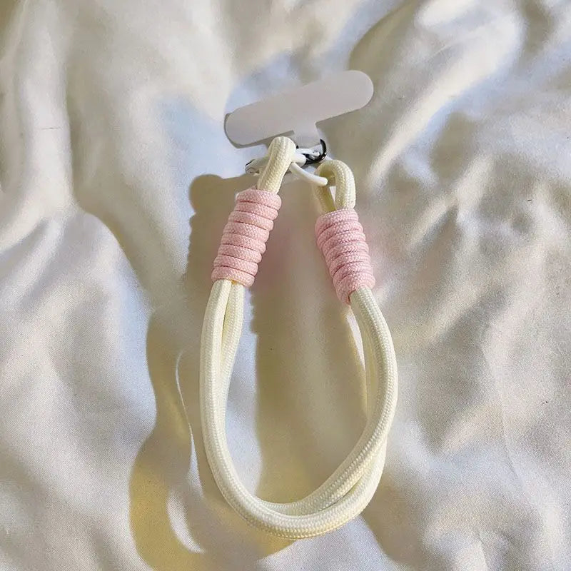 Cute Trendy Pastel Short Phone Case Lanyard Wrist Strap Durable Macaron Color Phone Charm Chain for Women