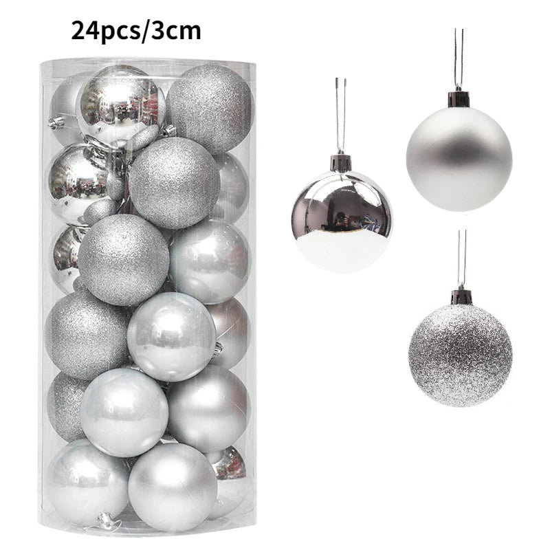 24/36 Pcs Christmas Balls New Year Party Decoration Xmas Tree Ornaments Christmas Hanging Ornament Home Decor Gifts Navidad 2025