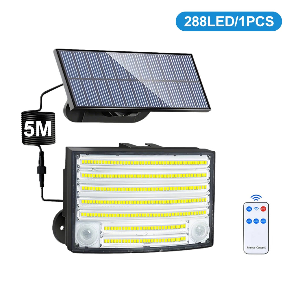 Solar Lights Outdoor Garden 200/288LED Solar Security Light Motion Sensor 3 Mode Waterproof Solar Powered Flood Lamp Yard Garage