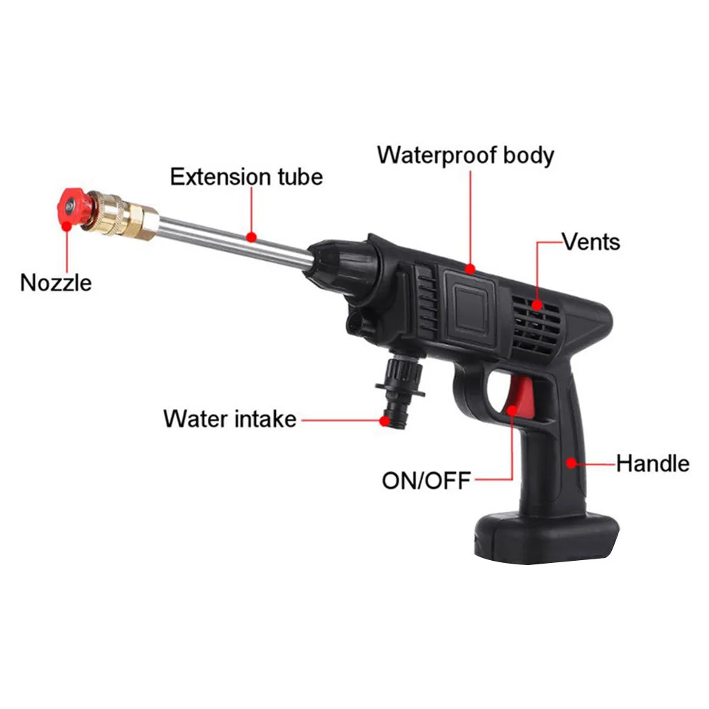 1500W Cordless Electric High Pressure Washer Rechargeable Car Wash Gun Electric Water Gun Foam Machine for Makita 18V Battery