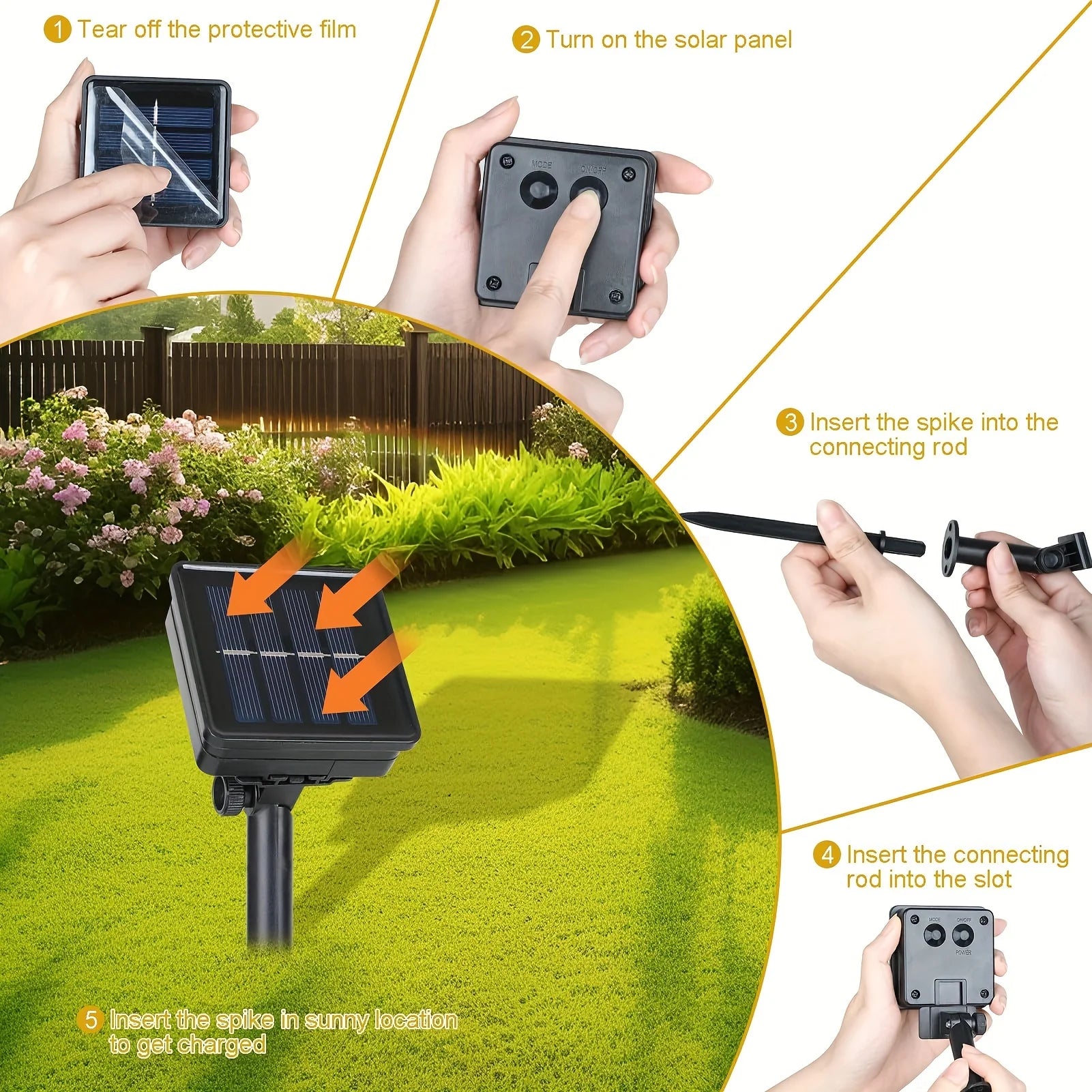 4pcs Outdoor Led Solar String Light Fairy String Christmas Tree Decor Lighting for Wedding Festival Party Garden Xmas Halloween