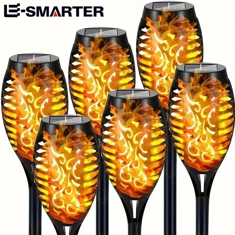 12LED Solar Flame Torch Light Flickering Light Waterproof Garden Decoration Outdoor Lawn Path Yard Patio Floor Lamp