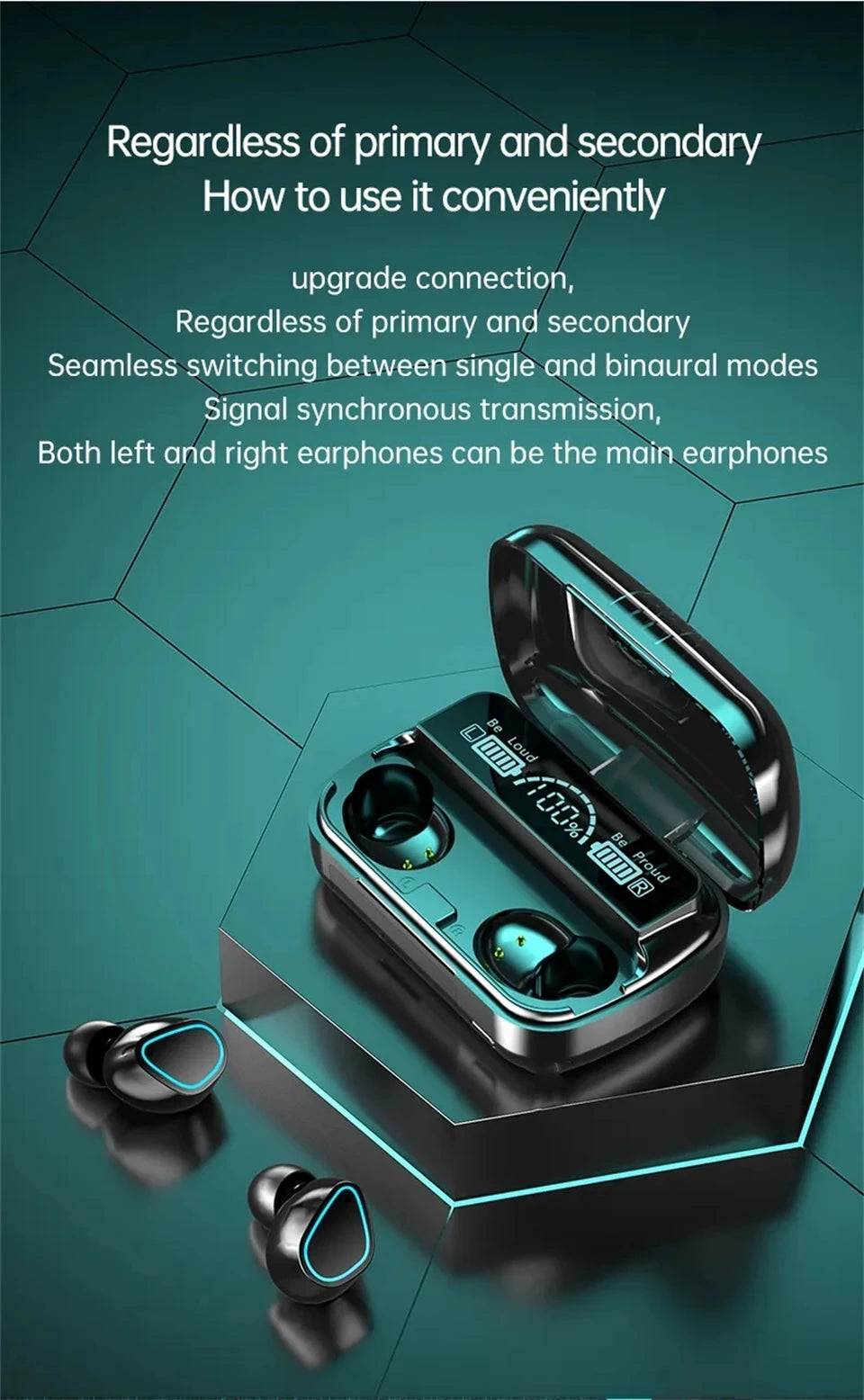 Wireless Bluetooth Headphones TWS Headsets With Mic Stereo Sport In-ear Earphone Touch Control Long Standby HD Call Earbuds Game