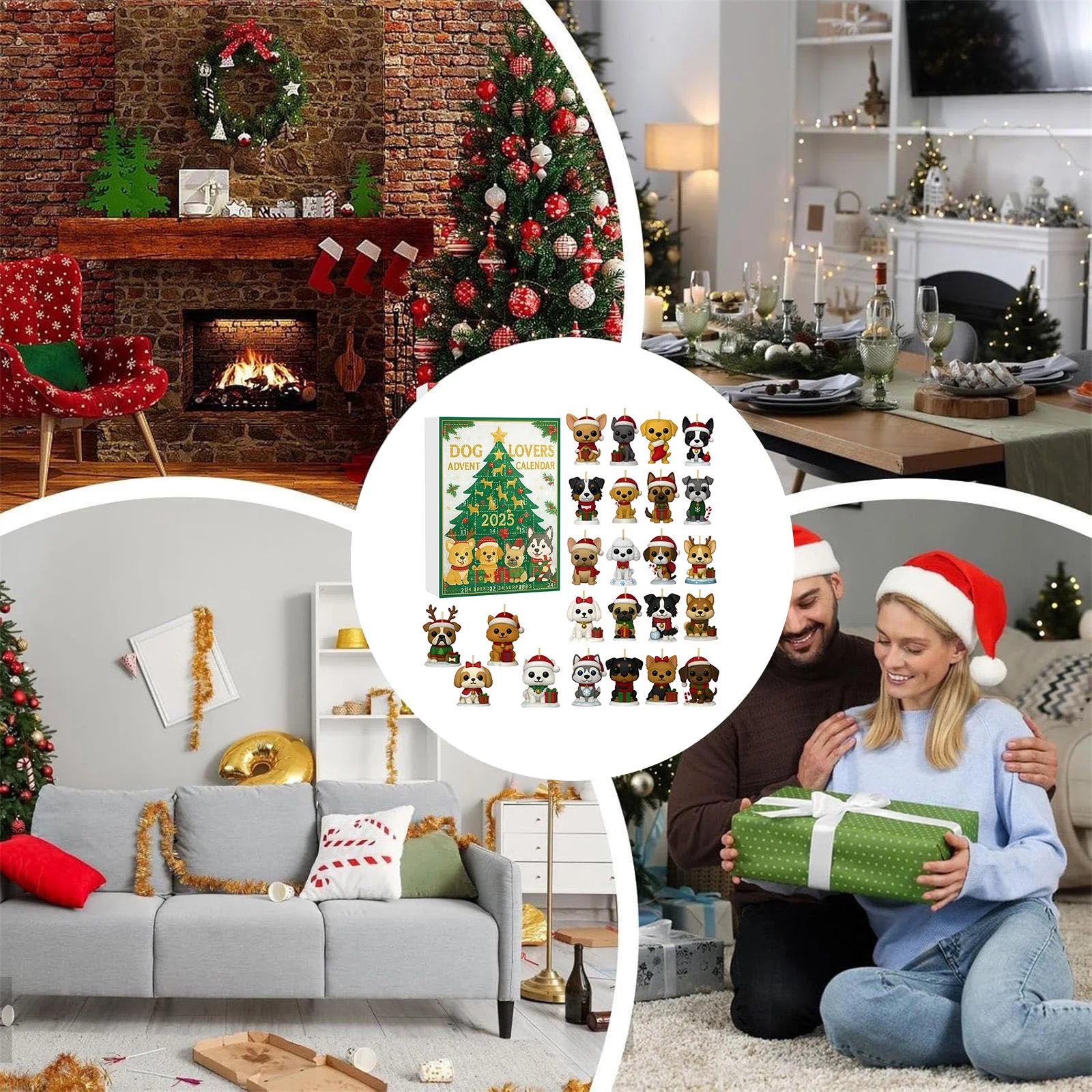 Dog Lovers Advent Calendar 24 Days Dogs Countdown Animal Advents Calendars Puppy-Themed Christmas Gift Set Holiday Gift