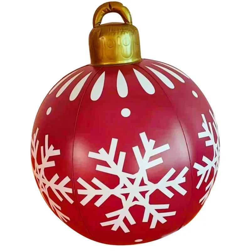 2024 Christmas 60cm Outdoor Inflatable Ball PVC Giant Big Ball Tree Ornament Outdoor Toy Ball Christmas Gift Ornament  2025