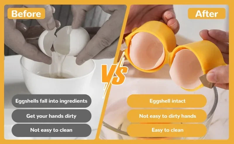 Plastic Egg Shell Opener Professional Manual Eggs Breaker Non-Stick Hand Eggshell Separator Multifunctional Kitchen Baking Tools
