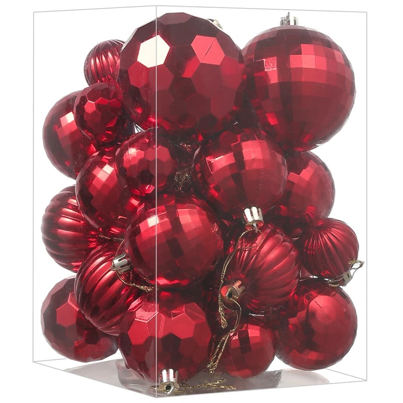 Christmas Ball Ornaments 30Pcs of 4/6/8CM Shatterproof Plastic Christmas Ball Xmas Tree Hanging Decor for Home New Year Decor