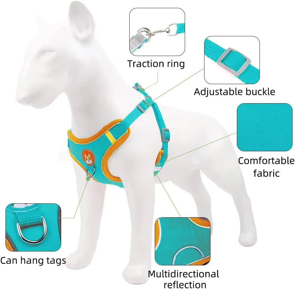 Pet Harness Vest Dogs Chest Strap Rope Reflective Dog Traction Rope Retractable for Small Dog Cat Traction Set Pet Accessories