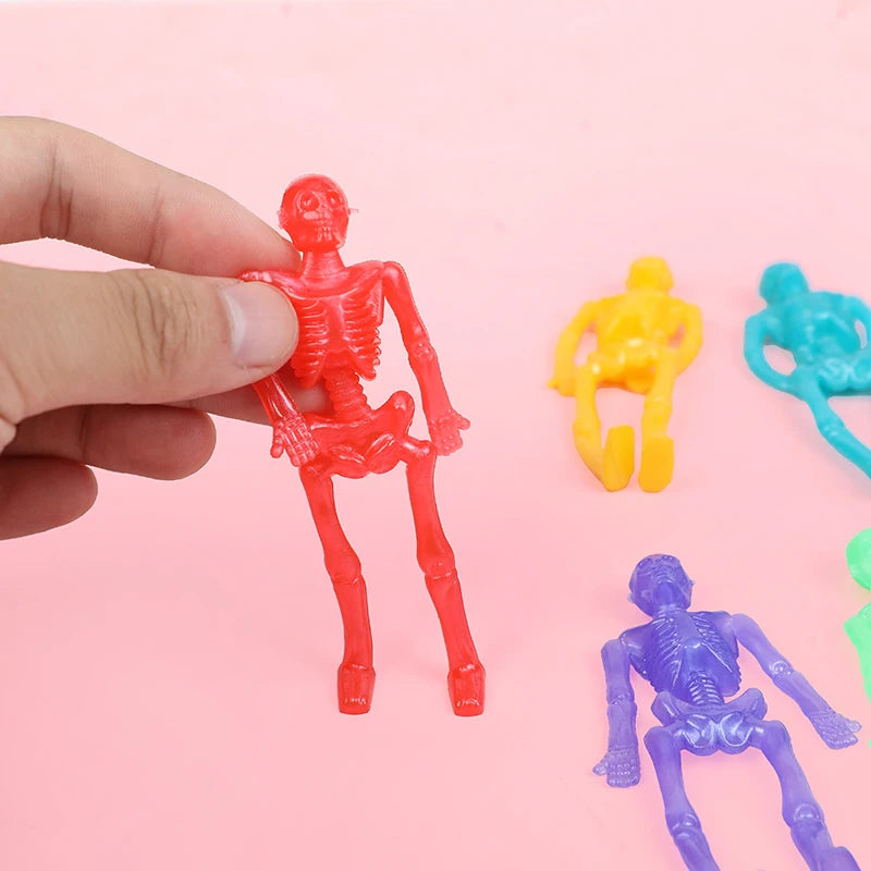 10/20/30pcs Halloween Stretchy Skeleton Trick or Treat Gift Fun Sticky Toy Kids Halloween Party Favors Goody Bag Pinata Fillers
