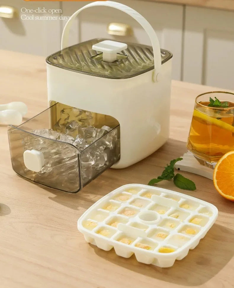 48 Grid Ice Cube Mold Reusable Refrigerator Ice Maker One-touch Easy Release Homemade Ice Cube Tray Mold Home Ice Making Tool